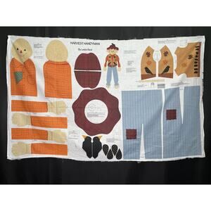 Harvest Handyman, Scarecrow Doll Fabric Panel by Leslie Beck, Cut & Sew Craft